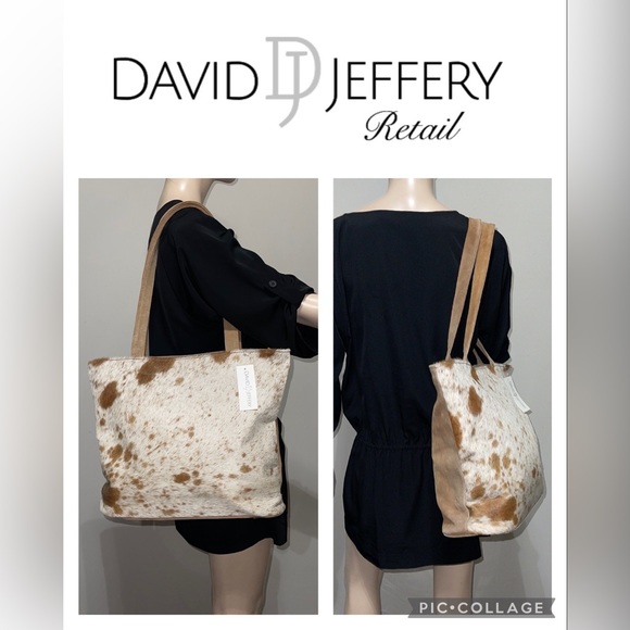 David Jeffery Handbags - David Jeffery Cow Hide Shoulder Bag Tote